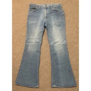 Vintage 70s 35x31 Lee Riders Bell Bottom Flare Boot Cut Denim Jeans Talon
